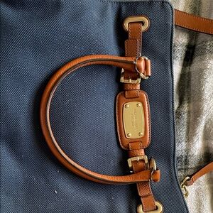 Michael Kors Dark Blue and Brown Tote